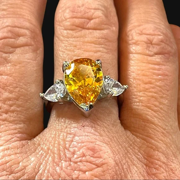Yellow Topaz .925 Ring The Cintia - Picture 5 of 11